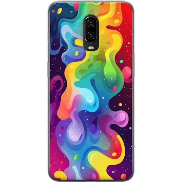 OnePlus 6T Genomskinligt Skal Color Splash Abstrakt Konst Design Färgstarkt Mönster Modern Populär Väggkonst Grafiskt Trend