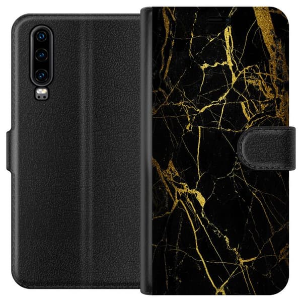 Kompatibelt Plånboksfodral till Huawei P30 Marmor