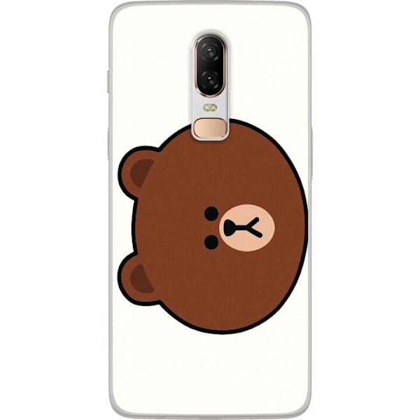 OnePlus 6 Genomskinligt Skal line friends brown