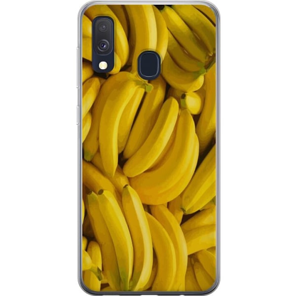 Samsung Galaxy A40 Genomskinligt Skal Banana Pattern – lekfullt mönster med gula bananer