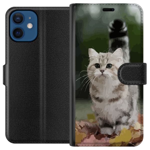 Kompatibelt Plånboksfodral till Apple iPhone 12 mini Katt