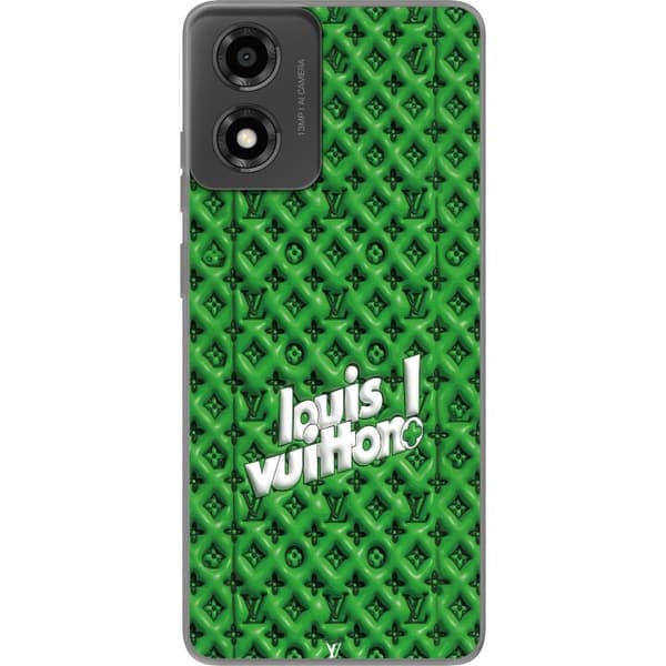 Kompatibelt Mobildeksel til Motorola Moto E14 Inspirert grønt monogram med logo grønn