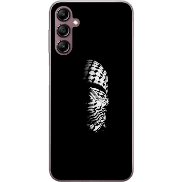 Samsung Galaxy A14 5G Gennemsigtig cover Keffiyeh-mønster - klassisk sort-hvid palæstinensisk tørklæde med kulturel betydning