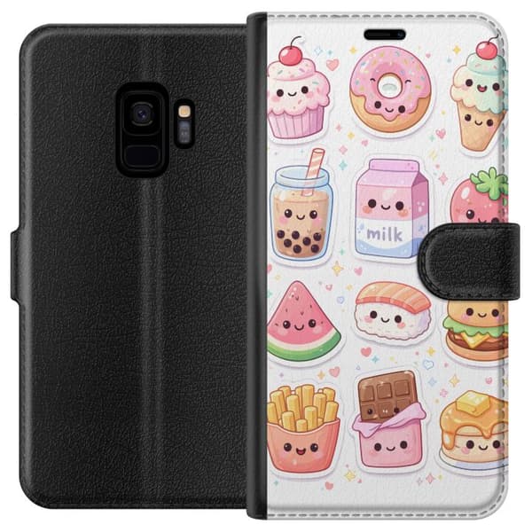 Kompatibel Tegnebogsetui til Samsung Galaxy S9 pixelmonster grön