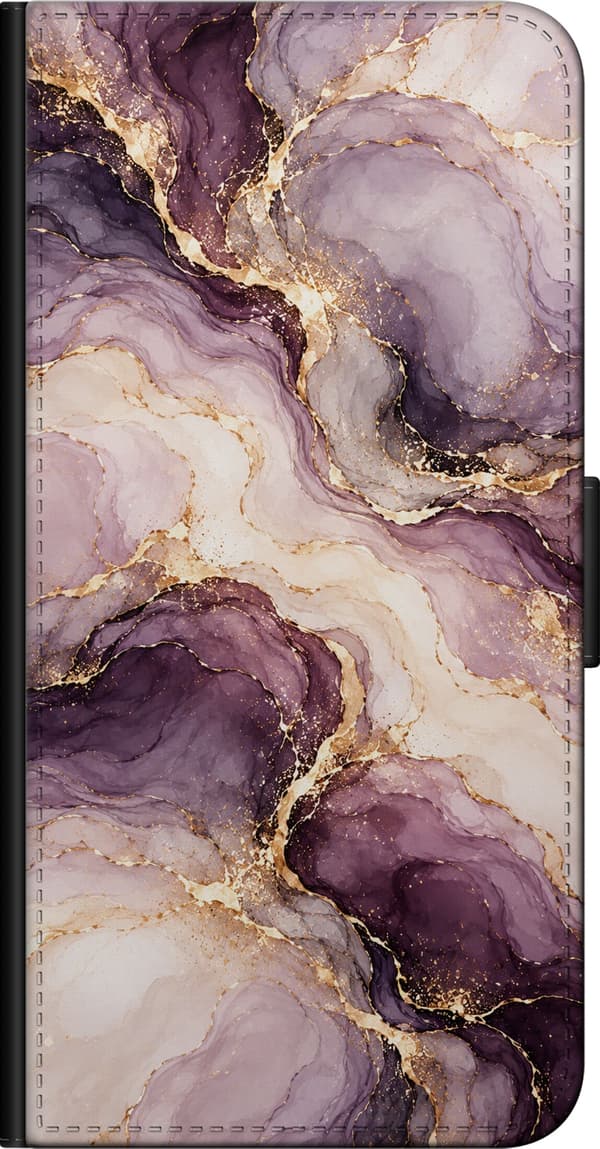 Kompatibel Tegnebogsetui til OnePlus 9 Pro Blommemarmor lilla