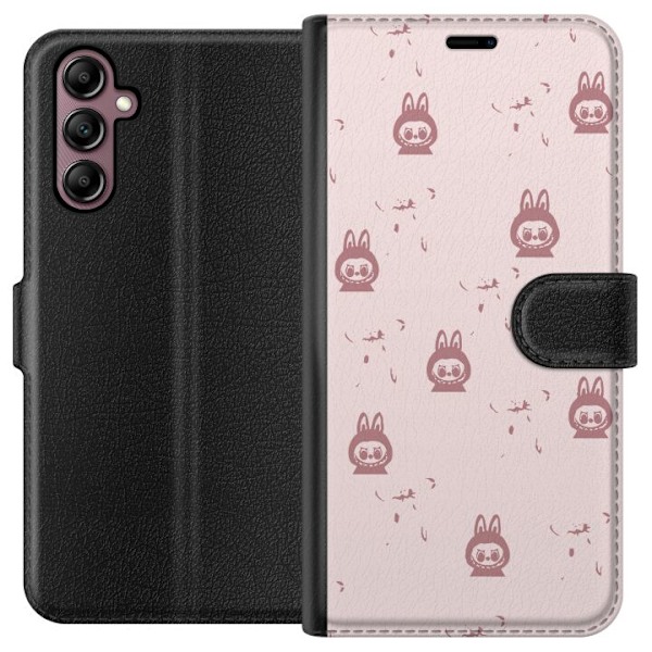 Samsung Galaxy A14 5G Lompakkokotelo Labubu Neon Pop - Neonvä