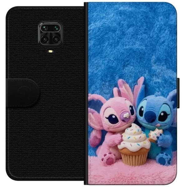 Kompatibel Tegnebogsetui til Xiaomi Redmi Note 9S Søde blå og lyserøde figurer med stor cupcake og krymmel pink