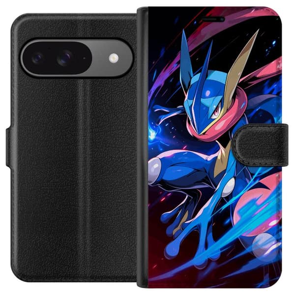 Kompatibel Tegnebogsetui til Google Pixel 9 Pro Dynamisk figur i blå farver med bevægelse og energiske effekter blå