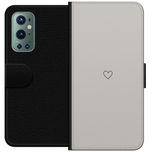 Kompatibelt Plånboksfodral till OnePlus 9 Pro Hjärta Beige