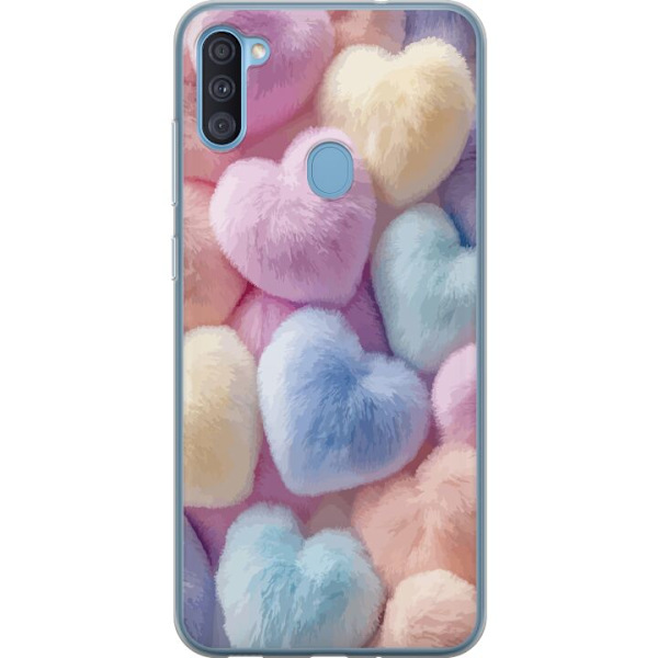 Samsung Galaxy A11 Genomskinligt Skal Hjärtan Kärlek Grafisk Design Romantiskt Motiv Populärt Symbol Grafiskt Mönster Dekoration