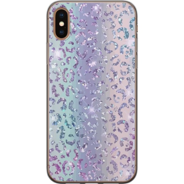 Apple iPhone XS Max Genomskinligt Skal Glitter Leopard