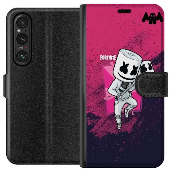 Sony Xperia 1 V Tegnebogsetui Marshmello Fortnite Skin Emote G