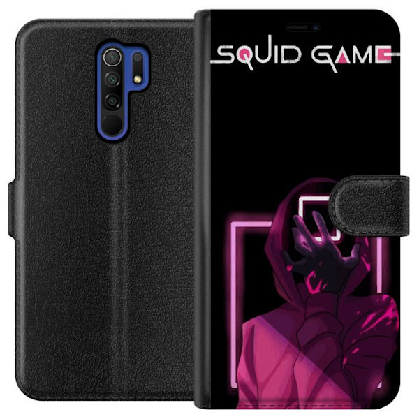 Xiaomi Redmi 9 Lompakkokotelo Squid Game Teema Suosittu Sarja Motiivi Graafinen Ikoninen Suunnittelu Aasialainen Popkulttuuri Jännitys Draama