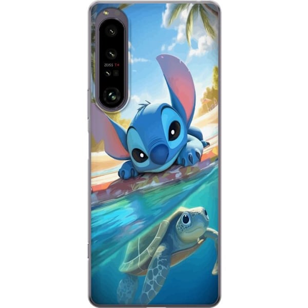 Sony Xperia 1 IV Gjennomsiktig deksel Stitch med skilpadde - s