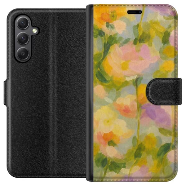 Kompatibel Tegnebogsetui til Samsung Galaxy S23 FE Bløde sommerblomster i drømmende pastelharmoni