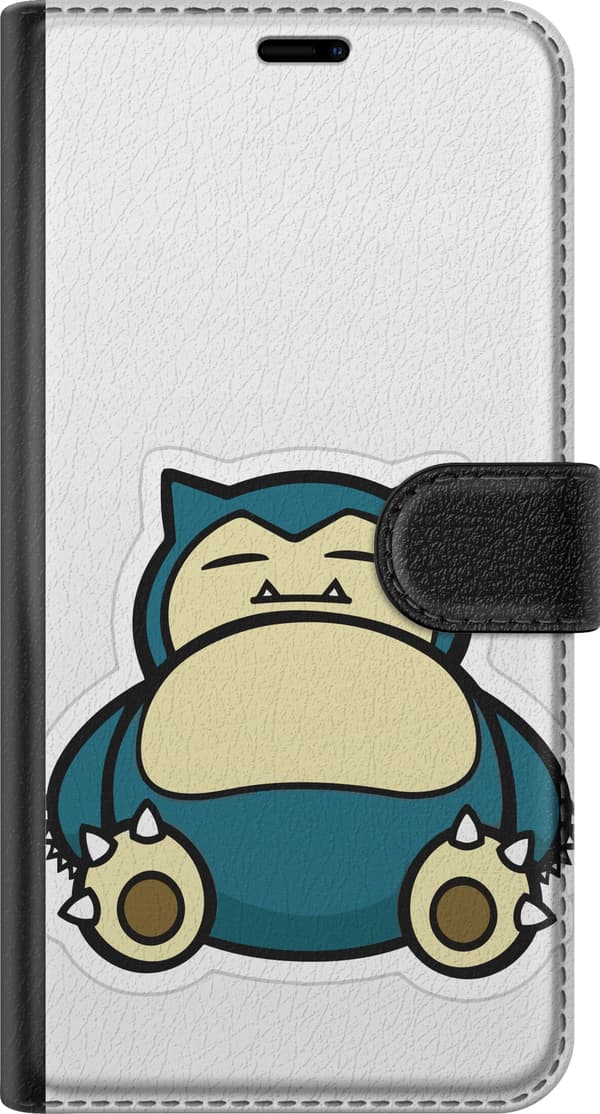 Kompatibel Tegnebogsetui til Apple iPhone SE (2016) Sovende Snorlax i blå og beige, charmerende tegnet Pokémonmotiv blå
