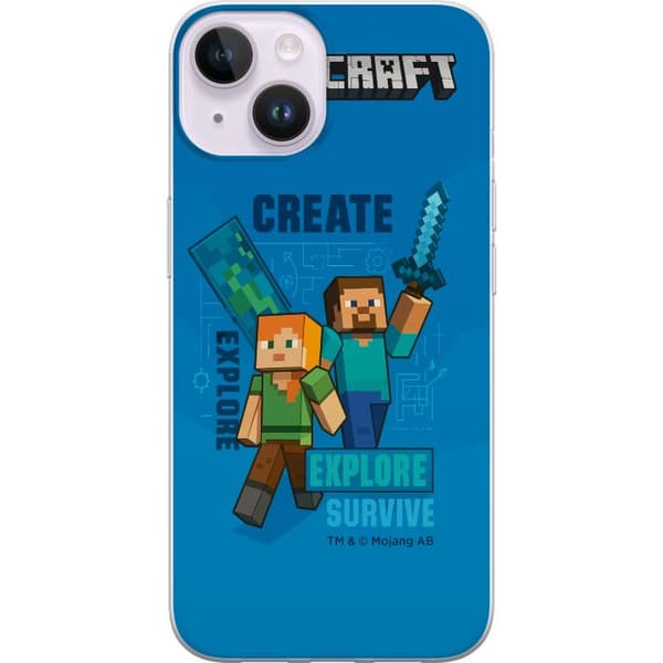 Kompatibel Mobilcover til Apple iPhone 14 Minecraft Huler