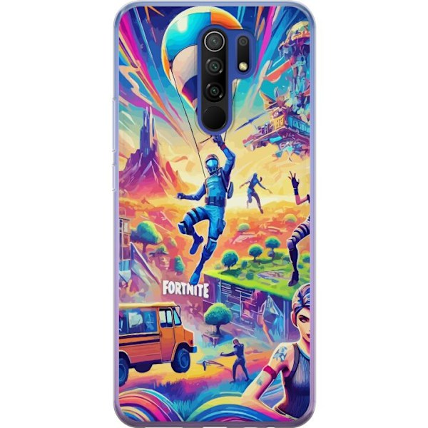 Xiaomi Redmi 9 Gennemsigtig cover Fortnite vs Minecraft