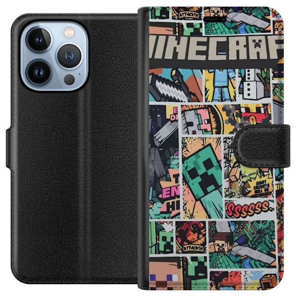 Apple iPhone 13 Pro Tegnebogsetui Minecraft Kunst