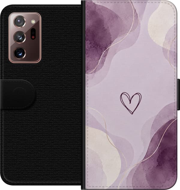 Kompatibelt Lommeboketui til Samsung Galaxy Note20 Ultra Lavendelhjerte lila