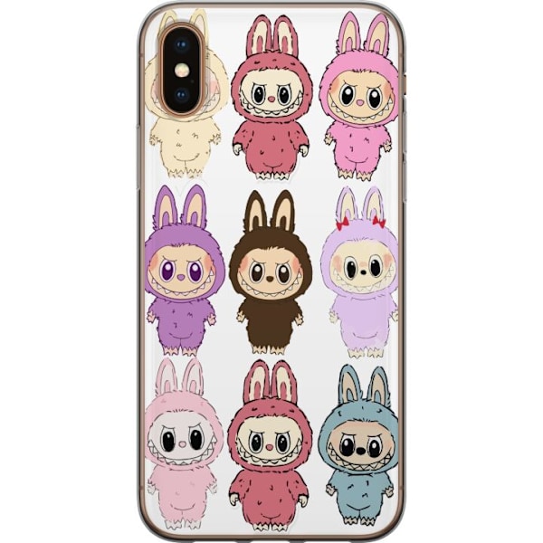 Apple iPhone XS Läpinäkyvä kuori Labubu Pink Monster - Popk