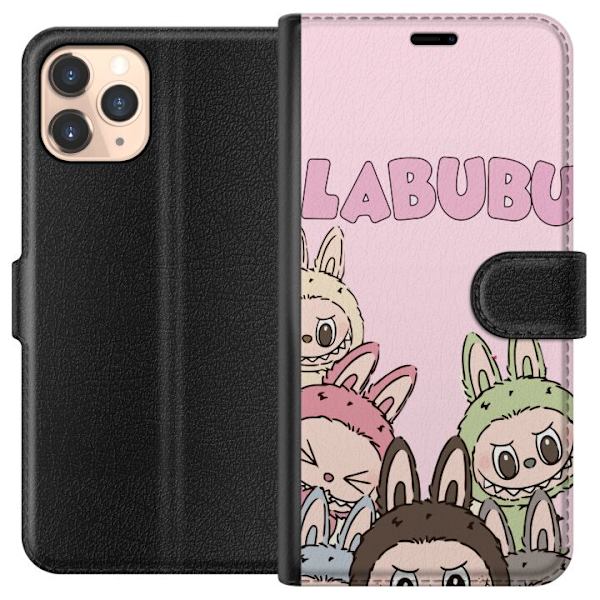Apple iPhone 11 Pro Plånboksfodral Labubu Pop Mart Karaktärer Figurer Samlarobjekt Populär Figurserie Design Pop Mart Toy Art Motiv