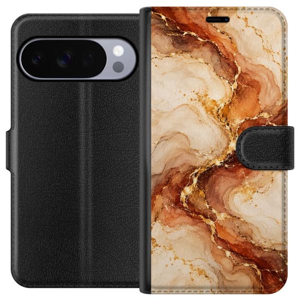 Yhteensopiva Lompakkokotelo Google Pixel 11 Pro Pronssimarmori beige