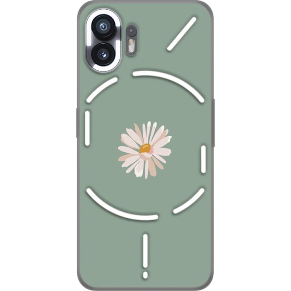 Nothing Phone (2) Läpinäkyvä kuori Vihreä Minimalikukka -
