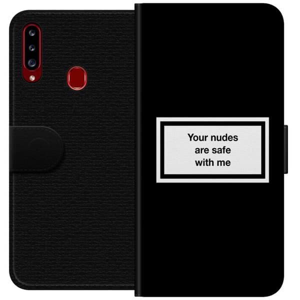 Kompatibelt Plånboksfodral till Samsung Galaxy A20s Nudes!