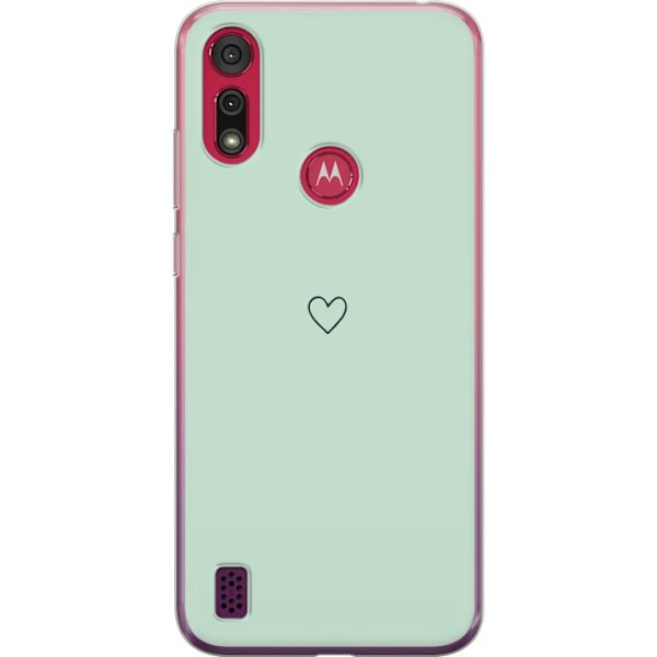 Motorola Moto E6s (2020) Gennemsigtig cover Enkelt Hjerte