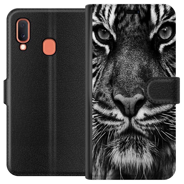 Samsung Galaxy A20e Tegnebogsetui Tiger