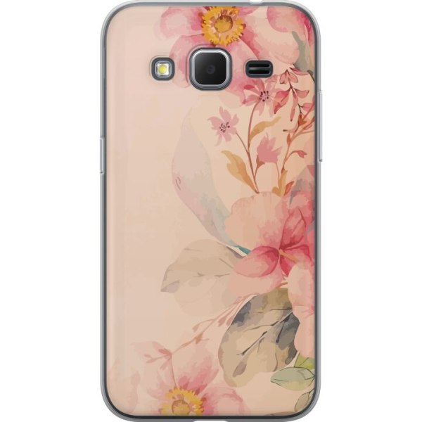 Samsung Galaxy Core Prime Gennemsigtig cover Farverige Blomste