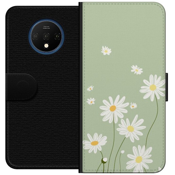 OnePlus 7T Plånboksfodral Prästkragar – blommigt mönster i svensk sommarstil