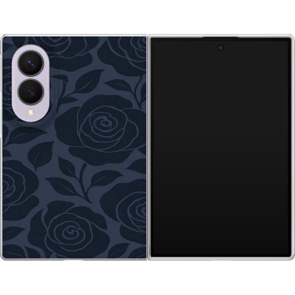 Kompatibelt Mobilskal till Samsung Galaxy Z Fold8 Blå midnattsrosor blå