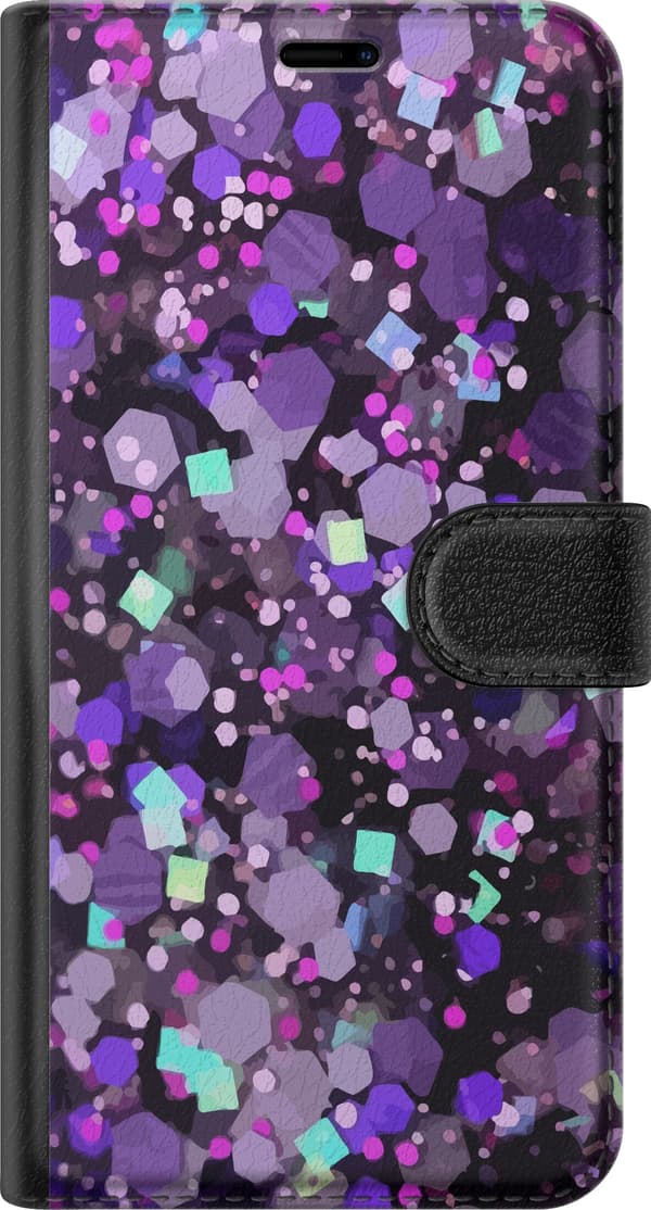 Kompatibelt Lommeboketui til OnePlus 8 Pro Lilla Glitter