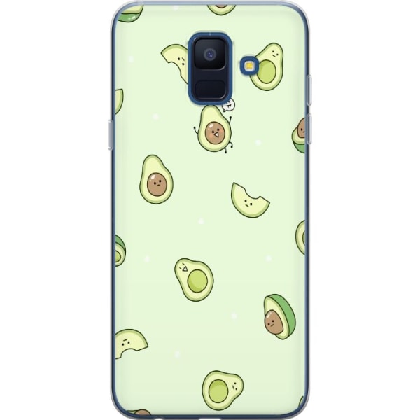 Samsung Galaxy A6 (2018) Gennemsigtig cover Avocado Mønster