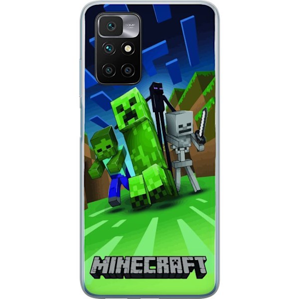 Xiaomi Redmi 10 Läpinäkyvä kuori Minecraft Creeper mobilskal i klassisk grön pixelstil