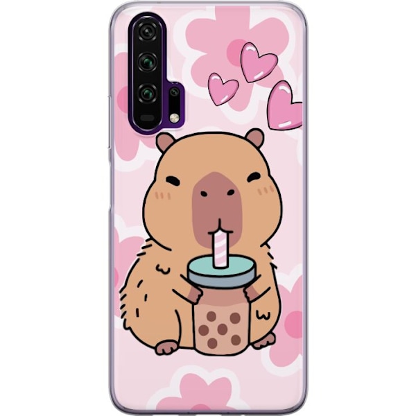 Honor 20 Pro  Läpinäkyvä kuori Kawaii Capybara Sydän Anime-tyyli Söpö Suunnittelu Eläinaihe TikTok Suosittu Lahja Tyttö