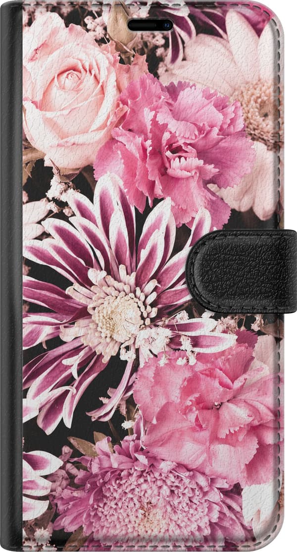 Kompatibelt Plånboksfodral till Samsung Galaxy A17 5G Rosa blomster rosa