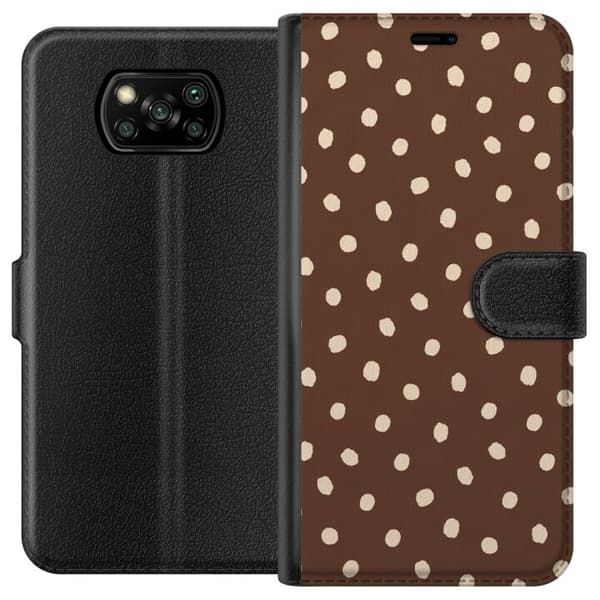 Kompatibelt Plånboksfodral till Xiaomi Poco X3 NFC Bruna kakaoprickar brun