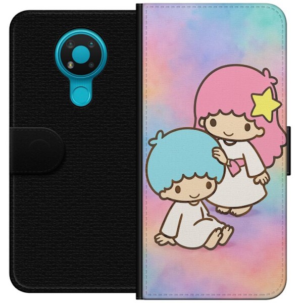 Nokia 3.4 Lompakkokotelo Kawaii Sanrio Kiki Lola Little Twin Stars