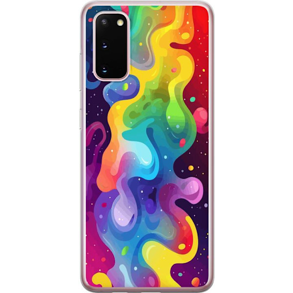 Samsung Galaxy S20 Genomskinligt Skal Color Splash Abstrakt Konst Design Färgstarkt Mönster Modern Populär Väggkonst Grafiskt Trend