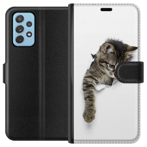 Samsung Galaxy A52 5G Plånboksfodral Curious Kitten