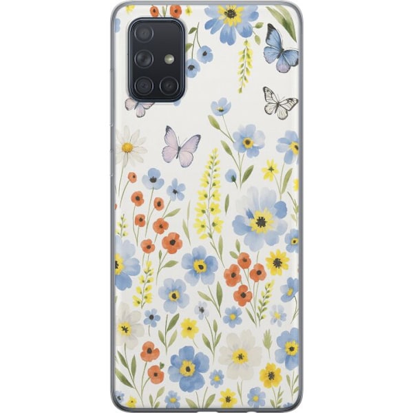 Samsung Galaxy A71 Gennemsigtig cover Sommerblomster