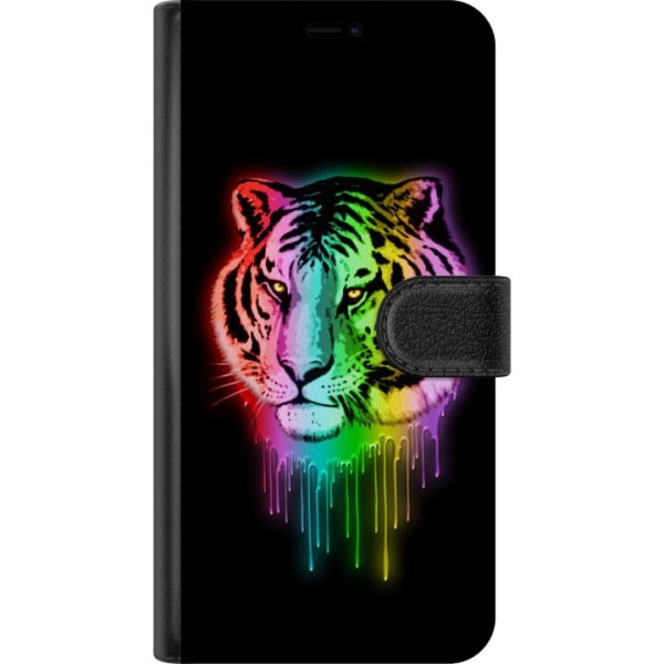 Apple iPhone X Plånboksfodral Neon Tiger