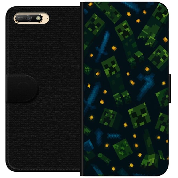 Huawei Y6 (2018) Tegnebogsetui Minecraft Dungeons Mob