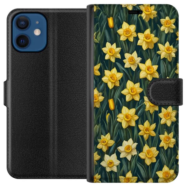 Kompatibelt Plånboksfodral till Apple iPhone 12 Gula påskliljor gul