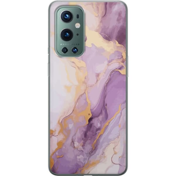 Kompatibelt Mobildeksel til OnePlus 9 Pro Marmor Lilla Gull