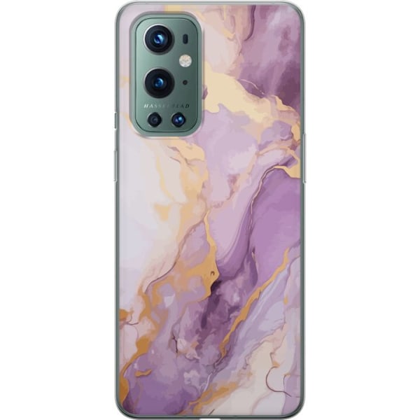 OnePlus 9 Pro Gjennomsiktig deksel Marmor Lilla Gull