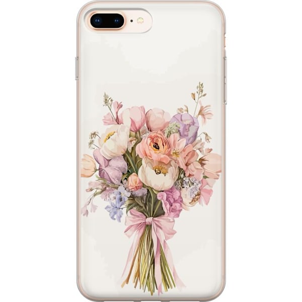 Apple iPhone 8 Plus Genomskinligt Skal Mobilskal med färgglad blombukett i romantisk stil